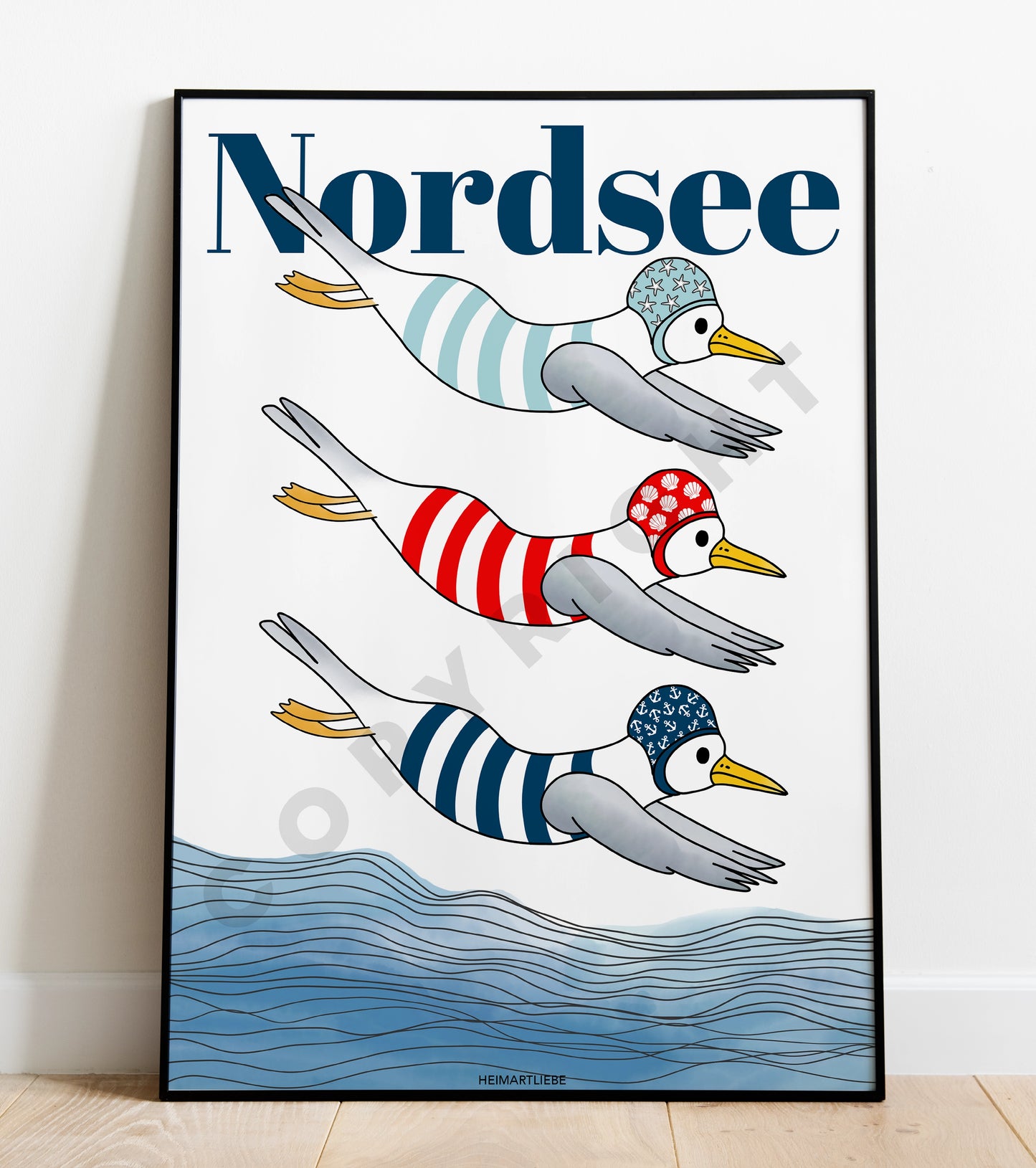 PRINT - BADEMÖWEN NORDSEE