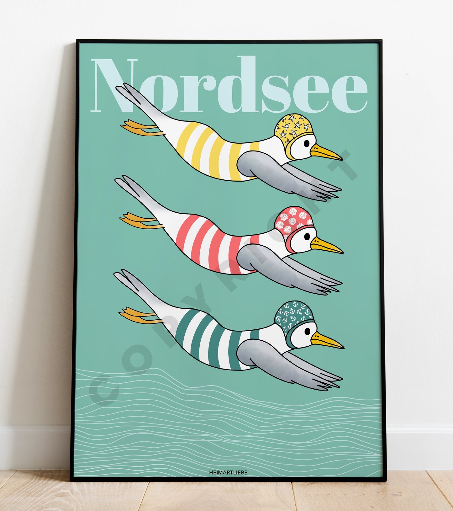 PRINT - BADEMÖWEN NORDSEE