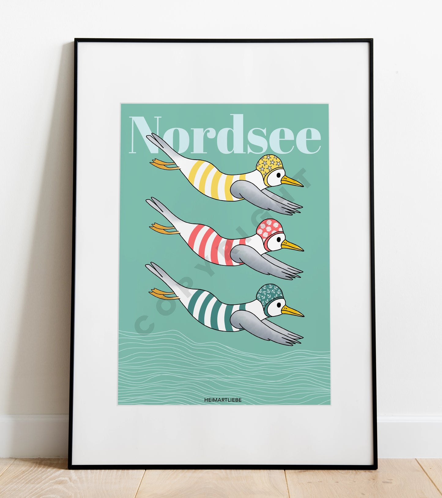 PRINT - BADEMÖWEN NORDSEE