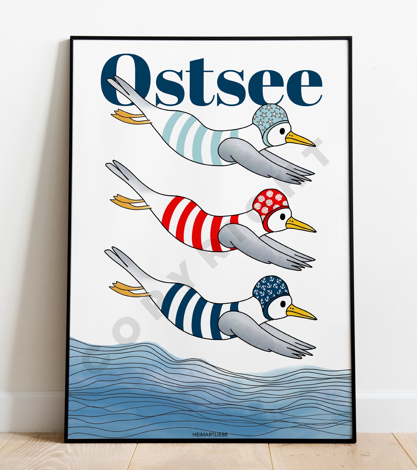 PRINT - BADEMÖWEN OSTSEE