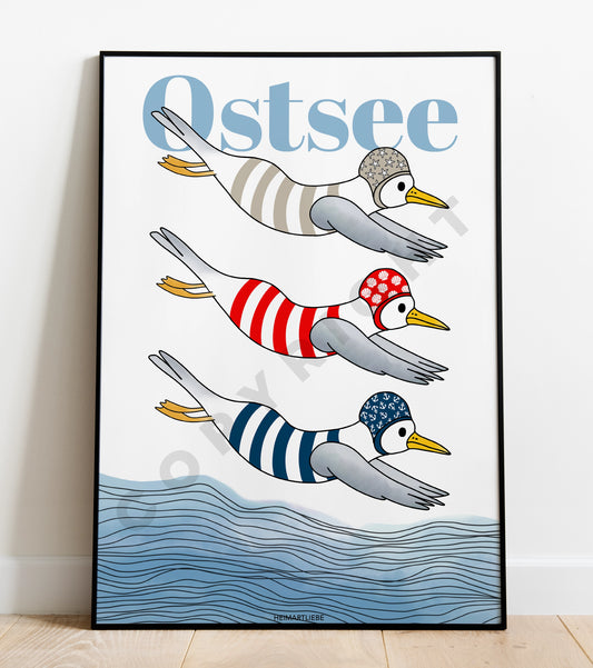 PRINT - BADEMÖWEN OSTSEE