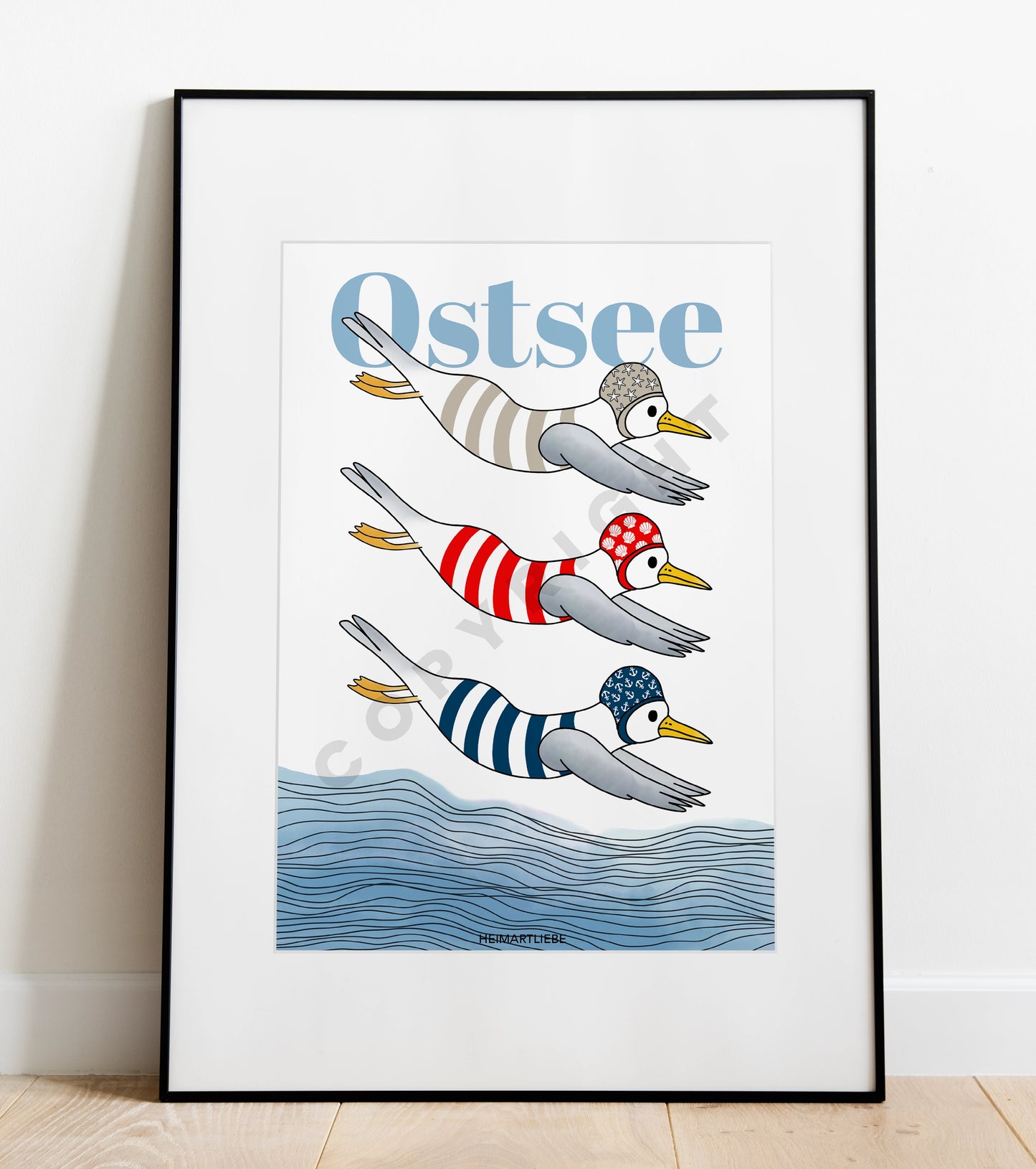 PRINT - BADEMÖWEN OSTSEE