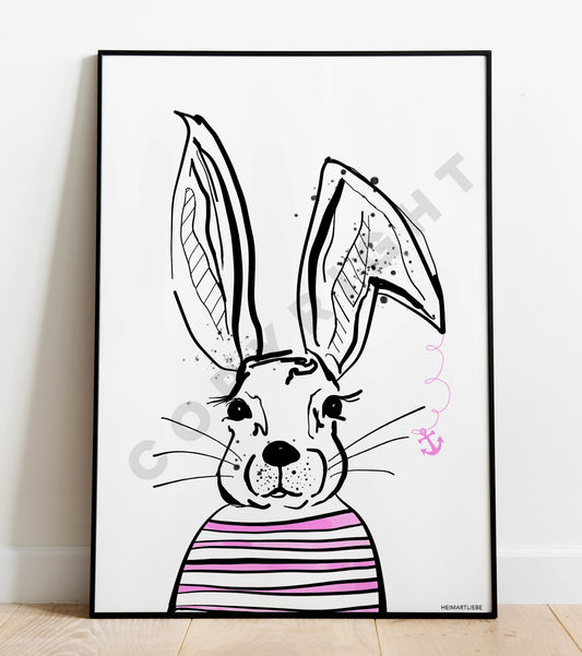 PRINT - MEERHASE ROSA