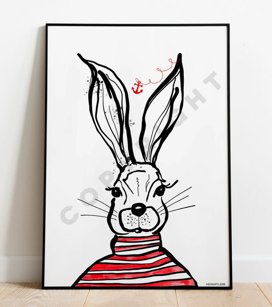 PRINT - MEERHASE ROT