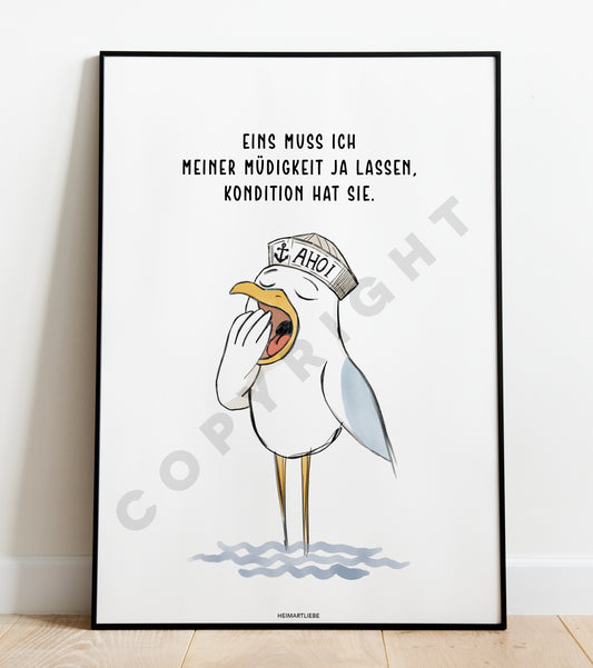 PRINT - MÜDE MÖWE