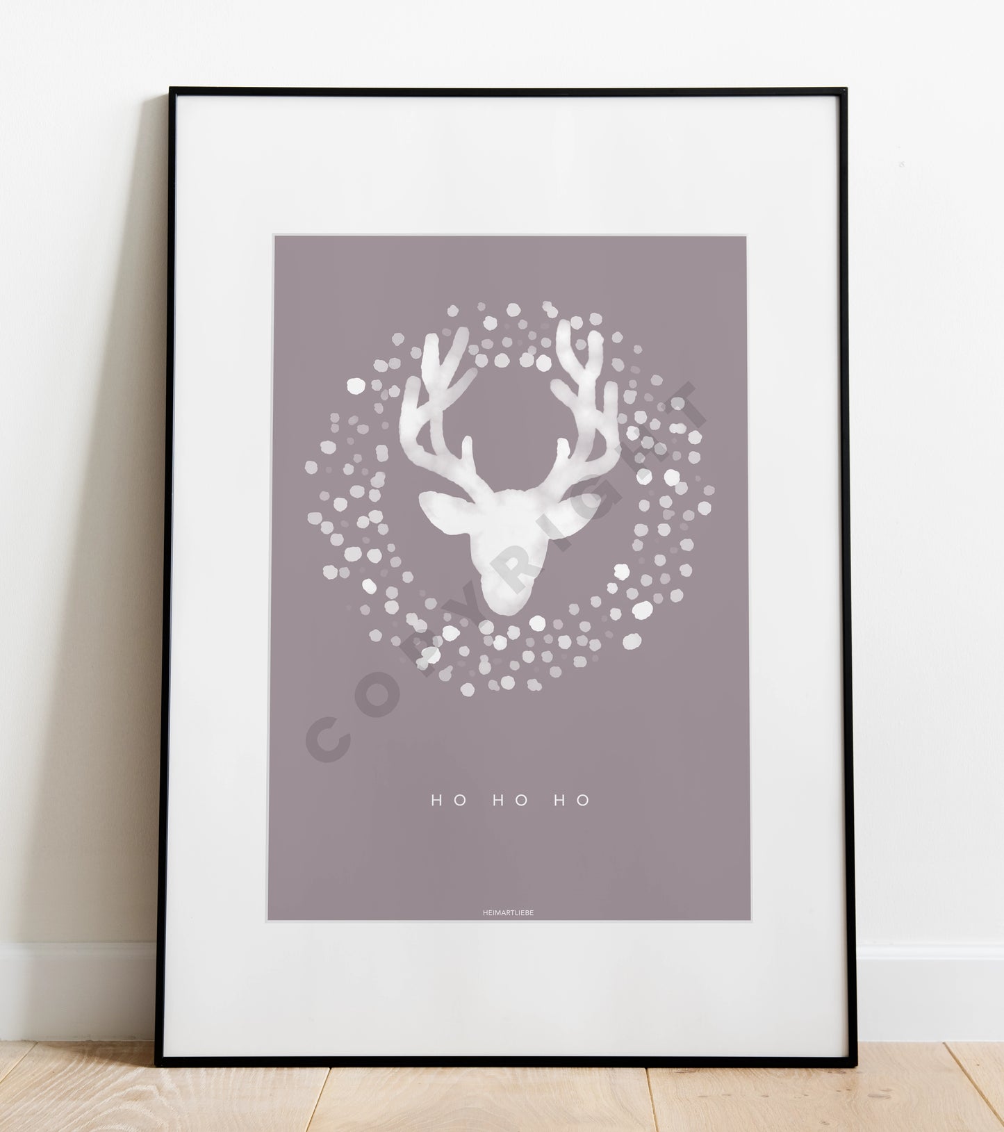 PRINT - WEIHNACHTEN HIRSCH TAUPE