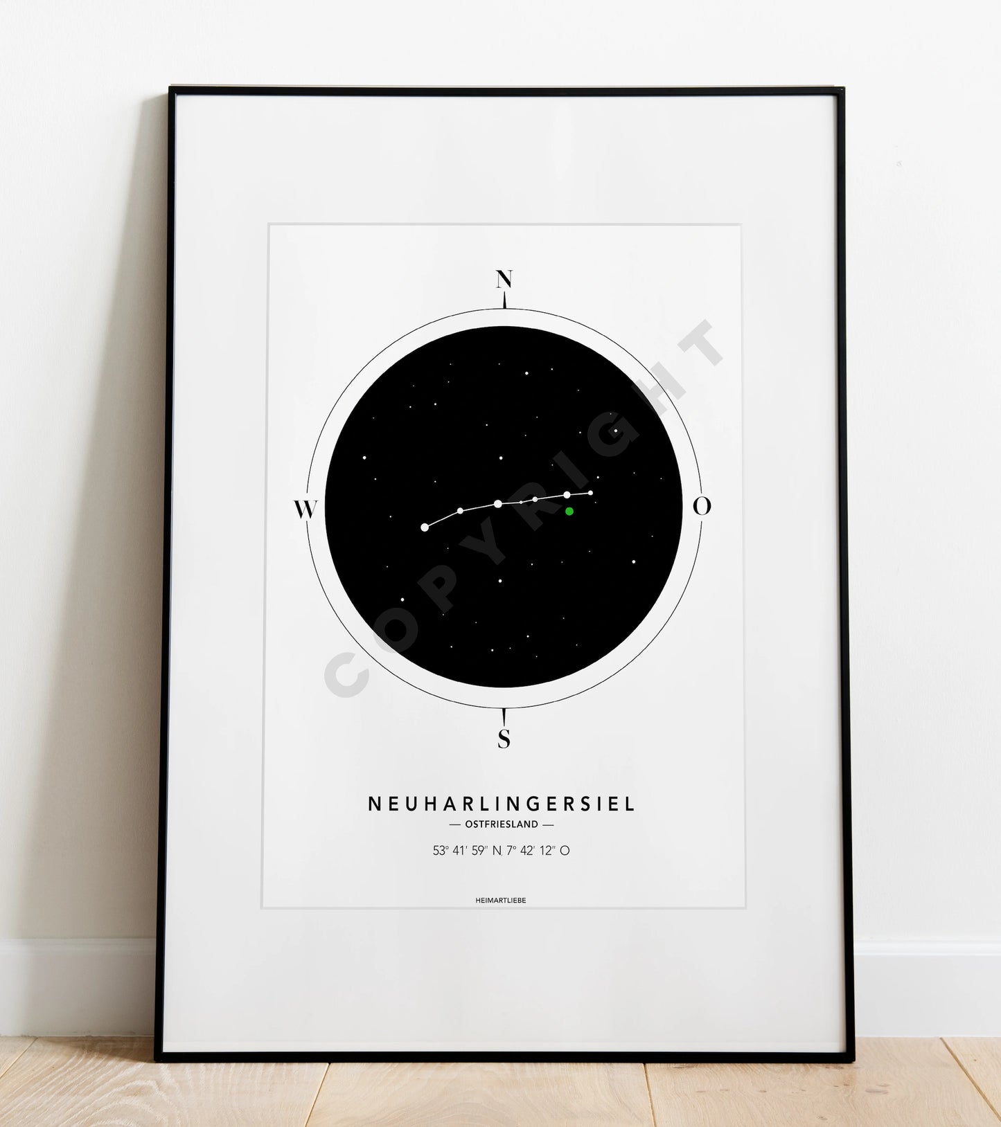 PRINT - MARITIMES STERNENBILD NEUHARLINGERSIEL