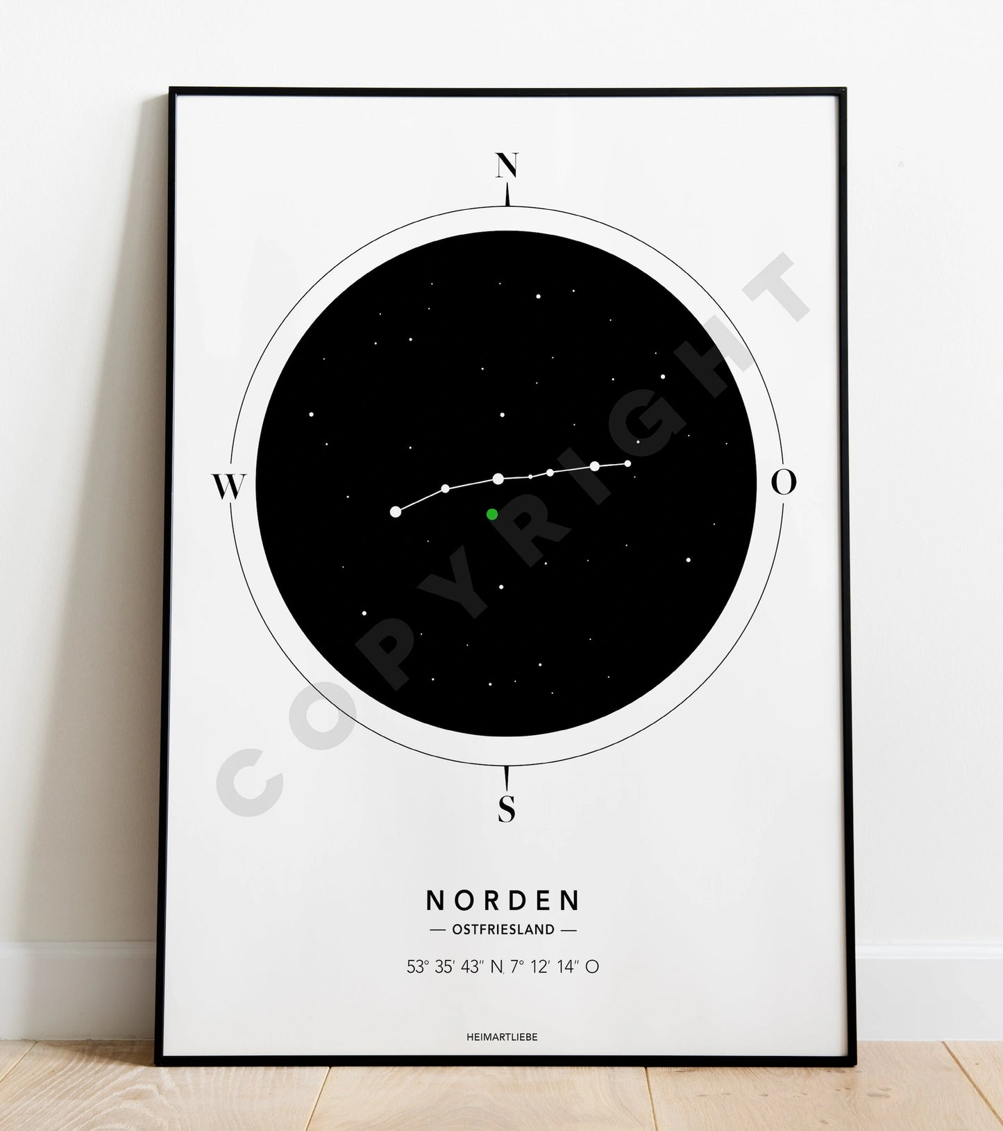 PRINT - MARITIMES STERNENBILD NORDEN