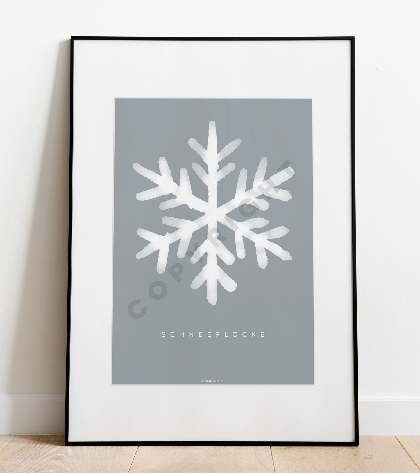 PRINT - WEIHNACHTEN SCHNEEFLOCKE BLAU