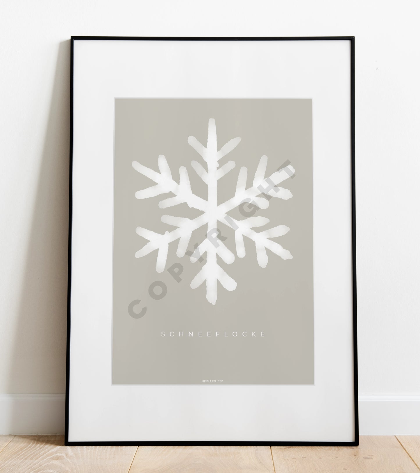 PRINT - WEIHNACHTEN SCHNEEFLOCKE  BEIGE