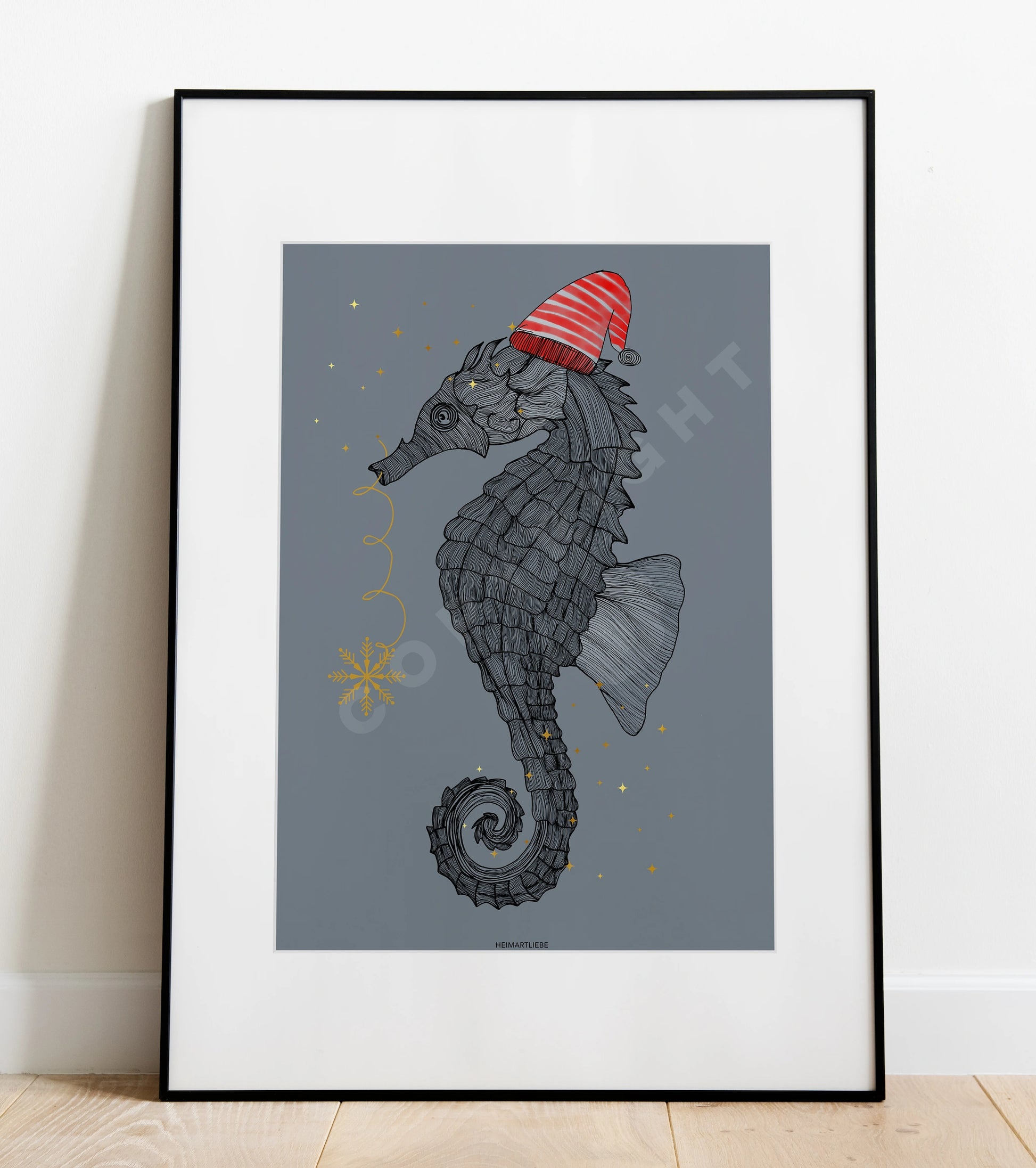 WEIHNACHTSSEEPFERDCHEN GRAUBLAU