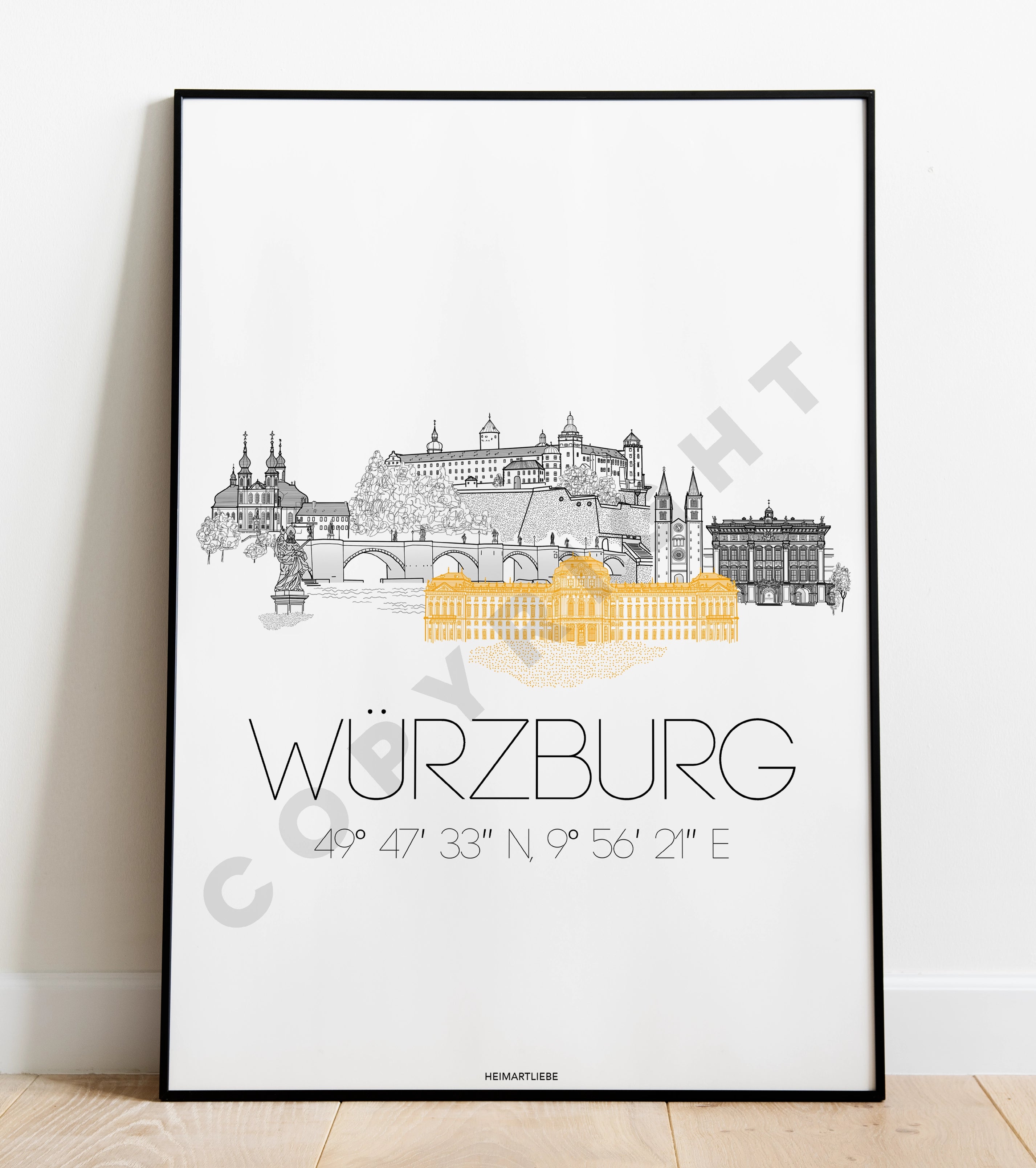 Hochwertige Skyline Kunstdrucke W rzburg Individuell Stilvoll hochwertige-skyline-kunstdrucke-w-rzburg-individuell-stilvoll