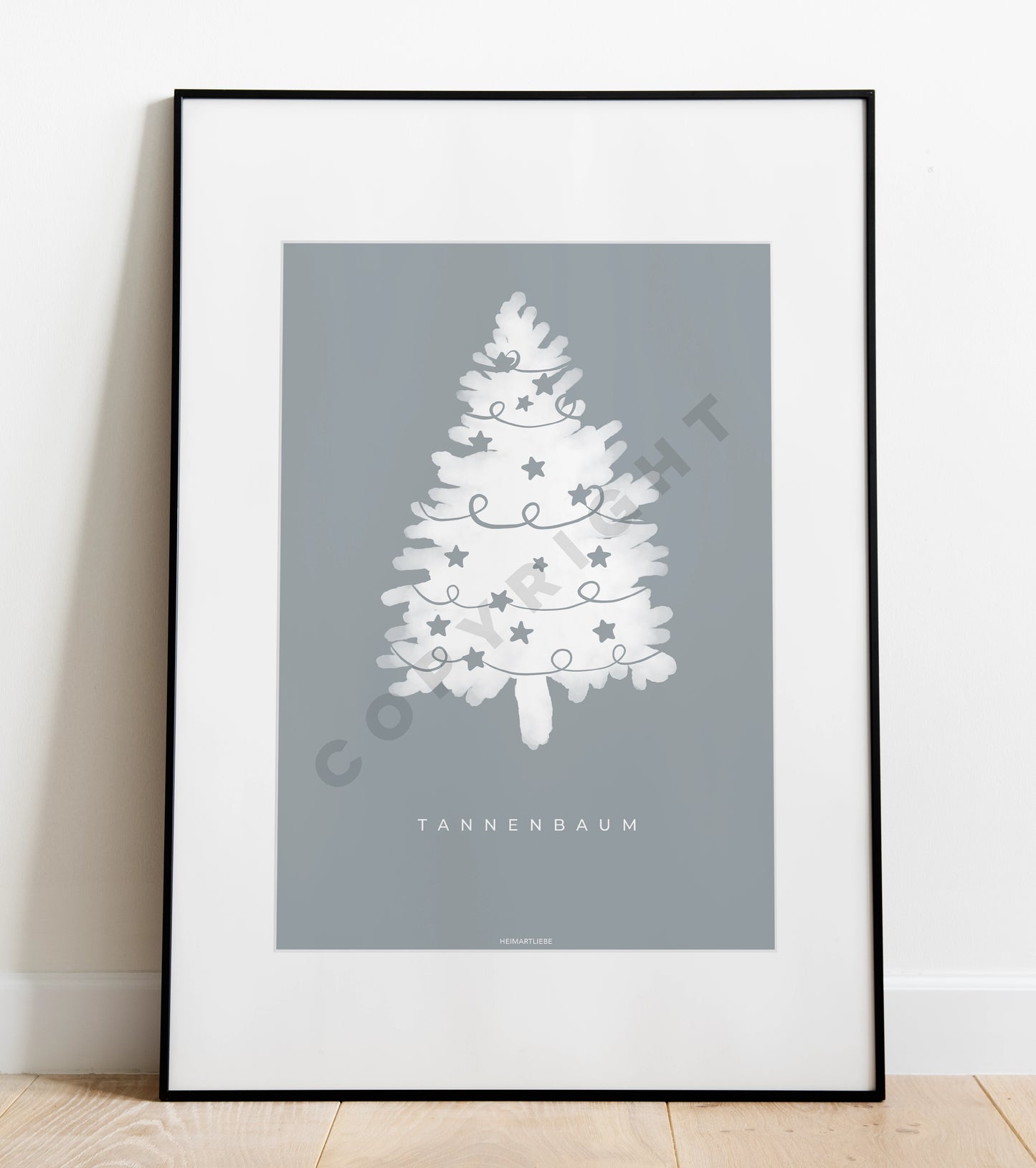 PRINT - WEIHNACHTEN TANNENBAUM BLAU