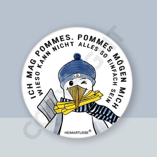 FLASCHENÖFFNER MIT MAGNET - ICH MAG POMMES. POMMES MÖGEN MICH.