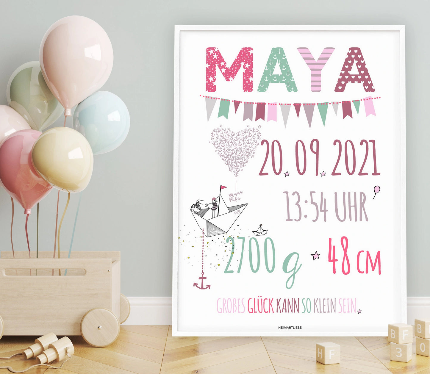 GEBURT - MÄDCHEN BOOT, MÖWE & ANKERHERZ (MAUWE)