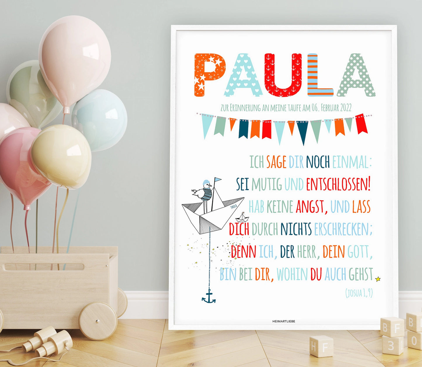 TAUFE - MÄDCHEN BOOT & MÖWE