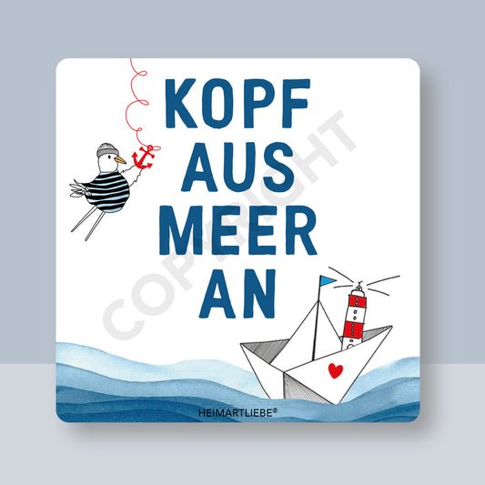 UNTERSETZER - KOPF AUS MEER AN