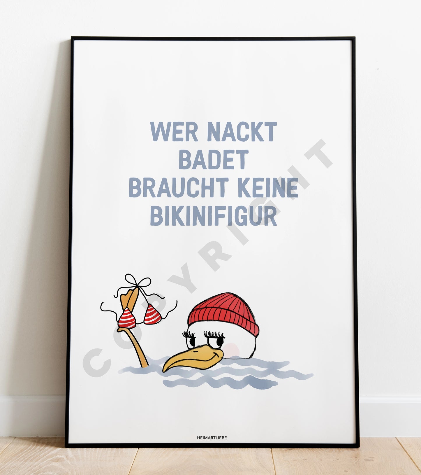 PRINT - WER NACKT BADET BRAUCHT KEINE BIKINIFIGUR