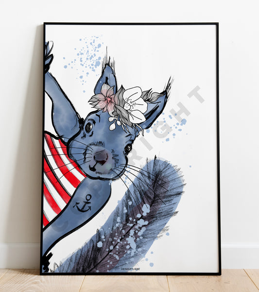 PRINT - MEERHÖRNCHIN