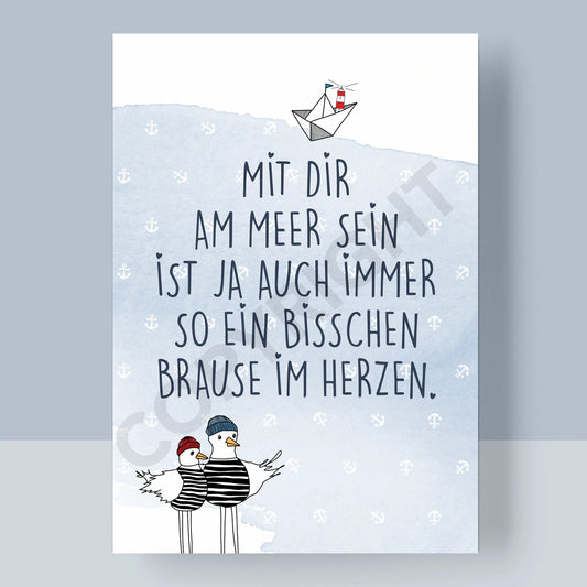 POSTKARTE - BRAUSE IM HERZEN