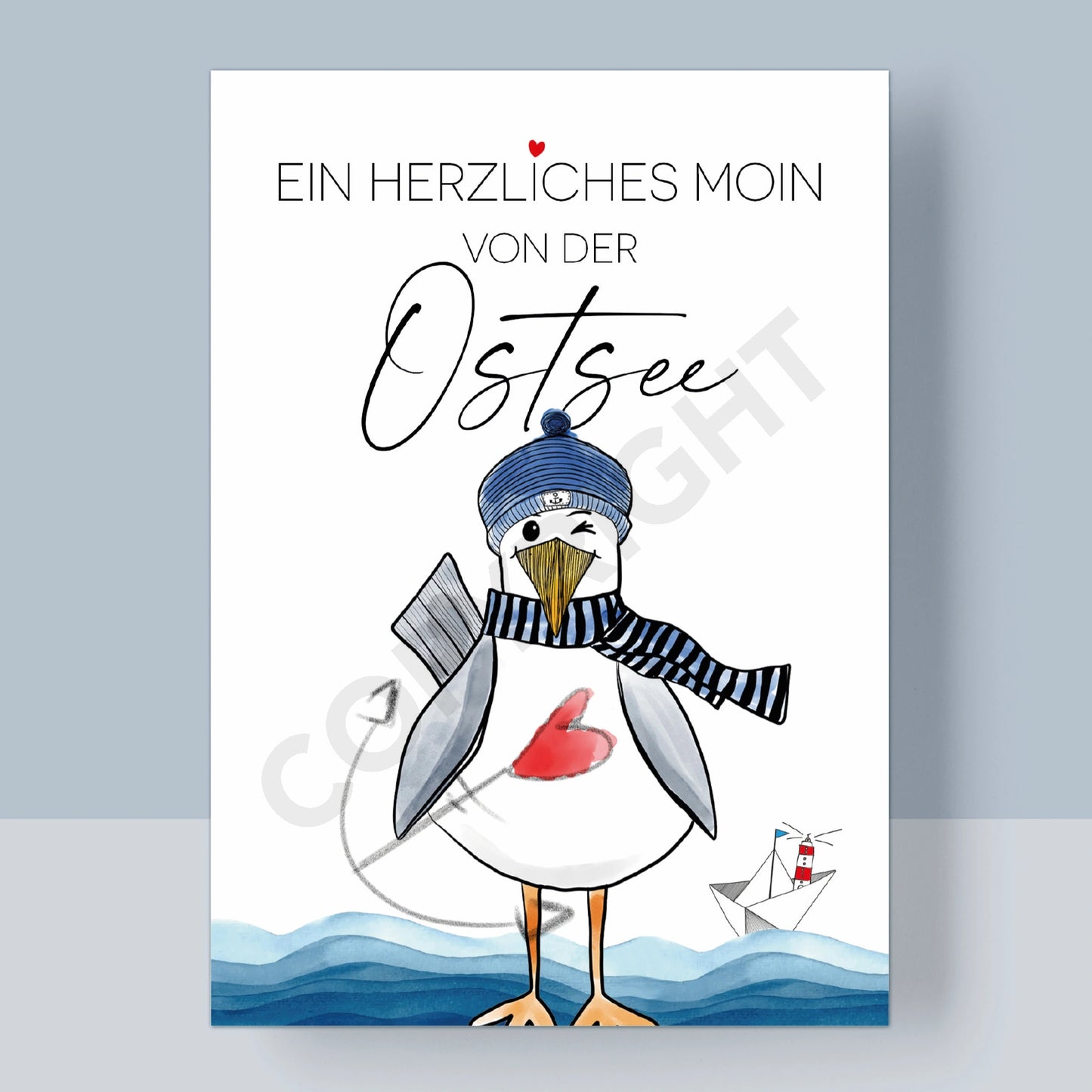 POSTKARTE - EIN HERZLICHES MOIN VON DER OSTSEE