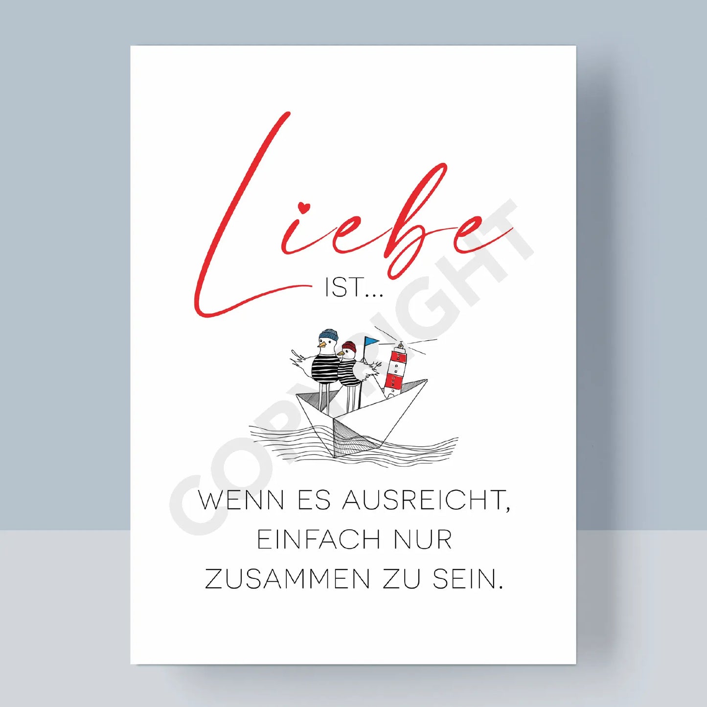 POSTKARTE - LIEBE IST ZUSAMMEN SEIN