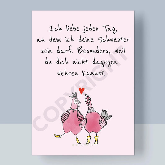 POSTKARTE - SCHWESTERHERZ