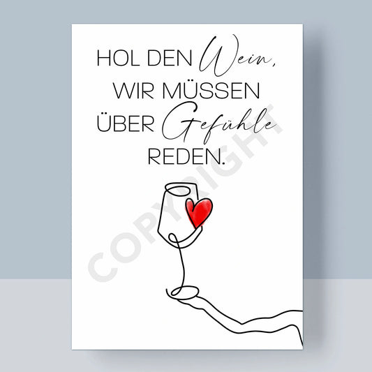 POSTKARTE - HOL DEN WEIN