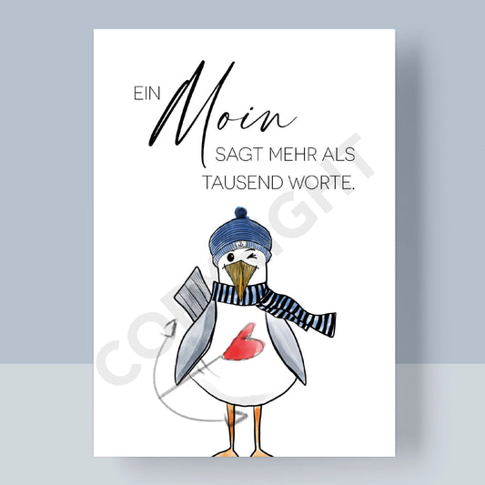 POSTKARTE -  EIN MOIN SAGT MEHR ALS TAUSEND WORTE