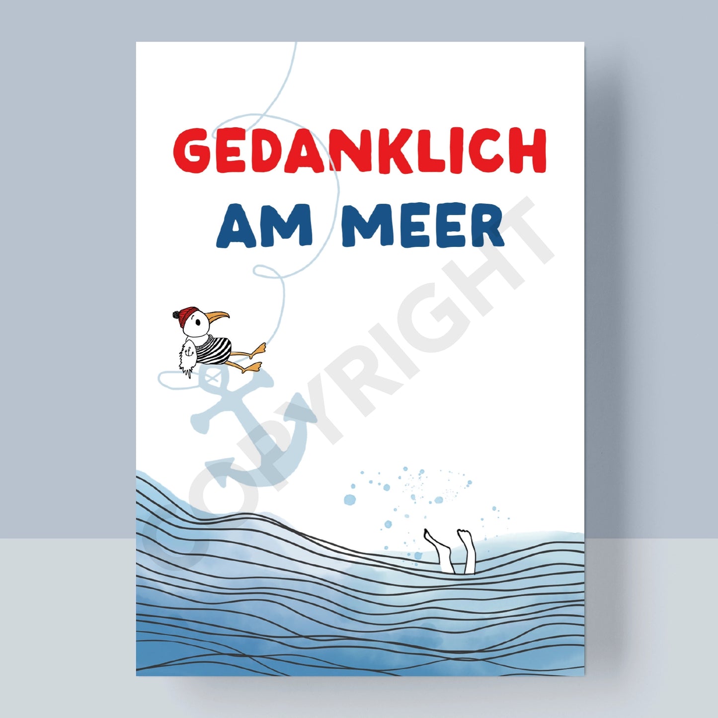 POSTKARTE - GEDANKLICH AM MEER