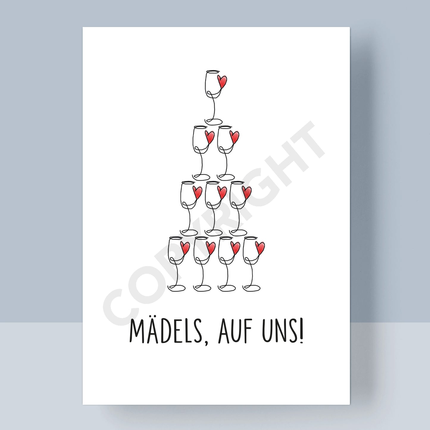 POSTKARTE - MÄDELS, AUF UNS