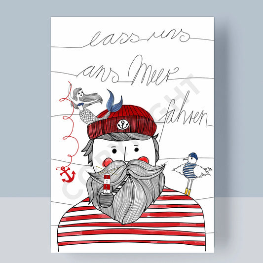 POSTKARTE - LASS UNS ANS MEER FAHREN Success