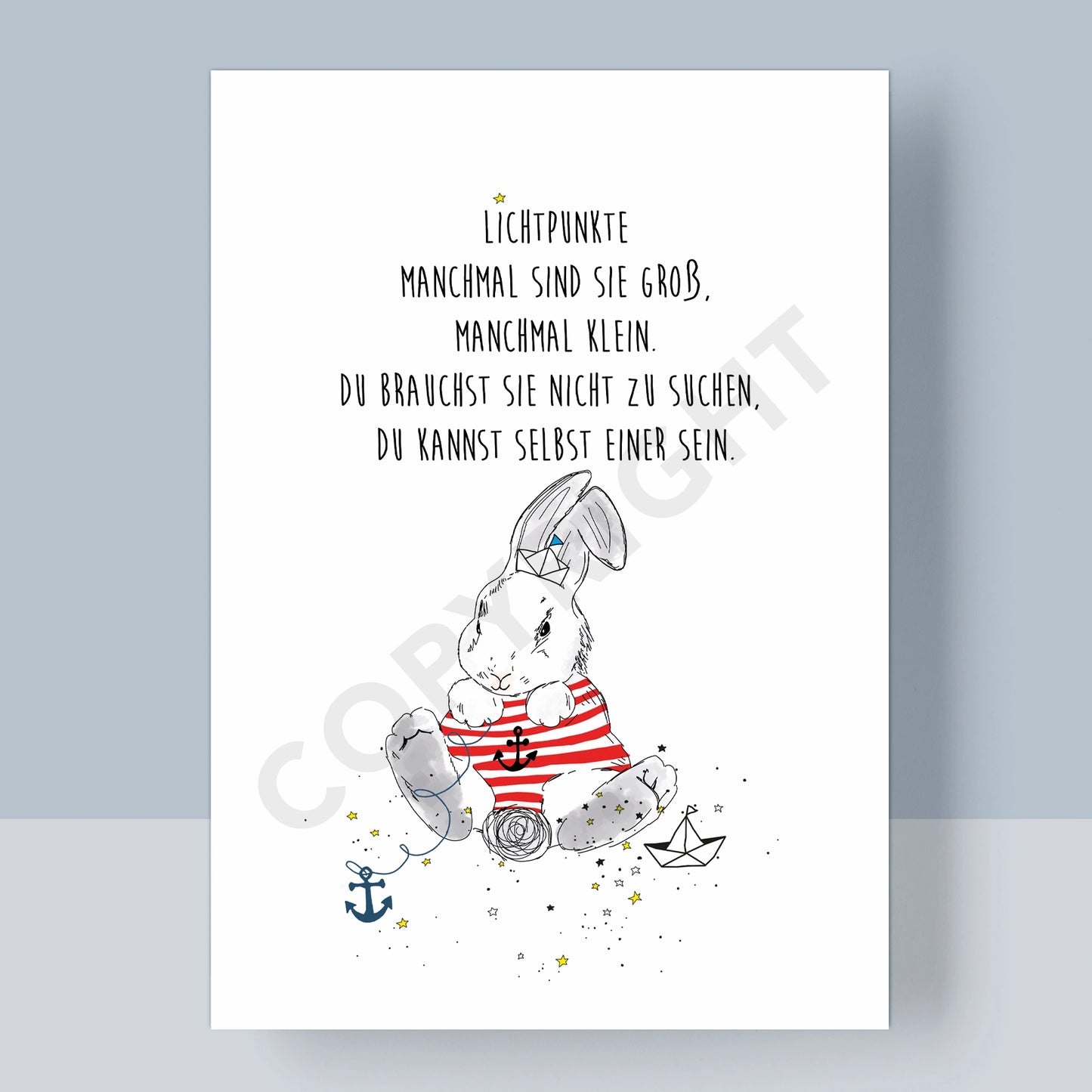 POSTKARTE OSTERN - LICHTPUNKTE HASE
