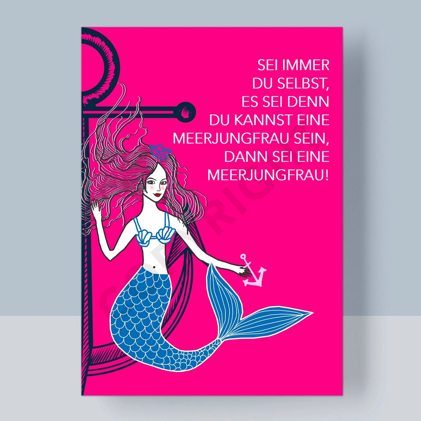 POSTKARTE - SEI IMMER DU SELBST - SEI MEERJUNGFRAU Success