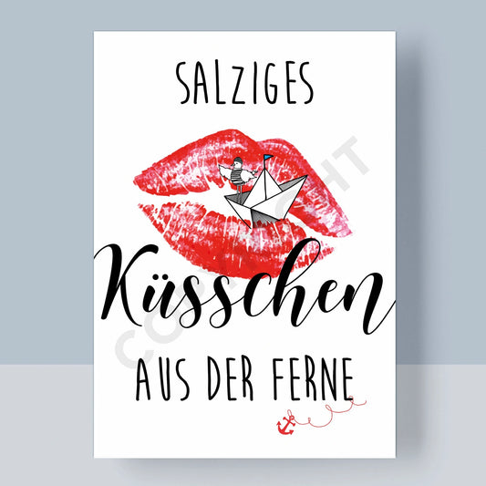 POSTKARTE - SALZIGES KÜSSCHEN