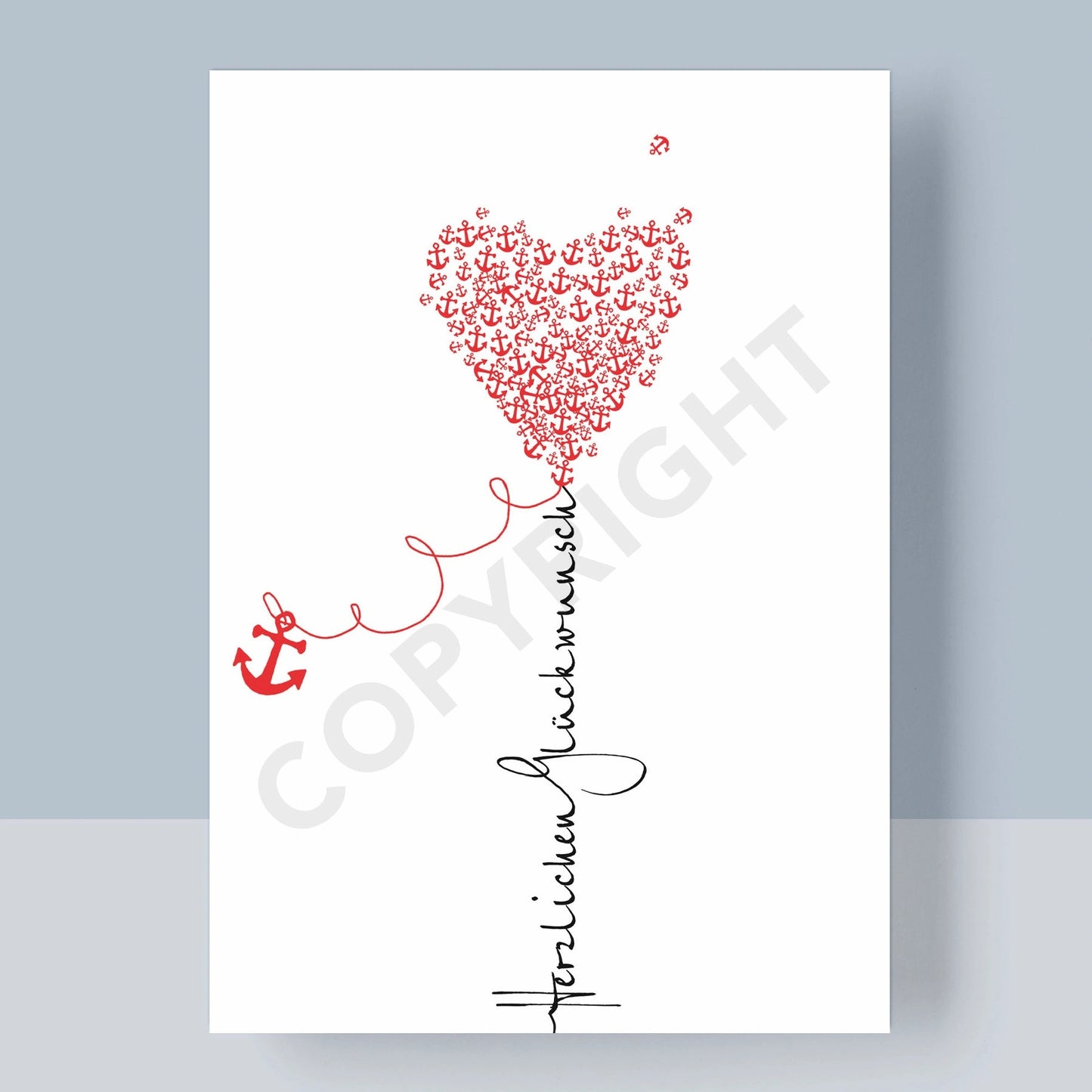 POSTKARTE - HERZLICHEN GLÜCKWUNSCH