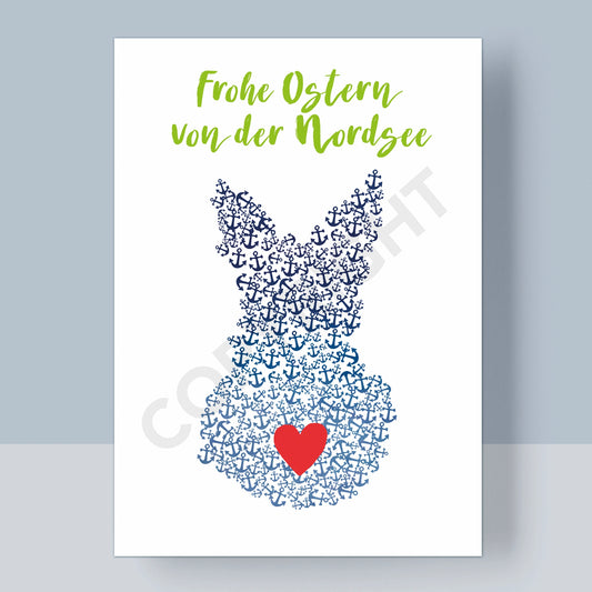 POSTKARTE OSTERN - FROHE OSTERN VON DER NORDSEE