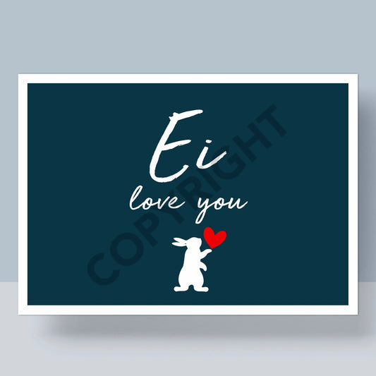 POSTKARTE OSTERN - EI LOVE YOU
