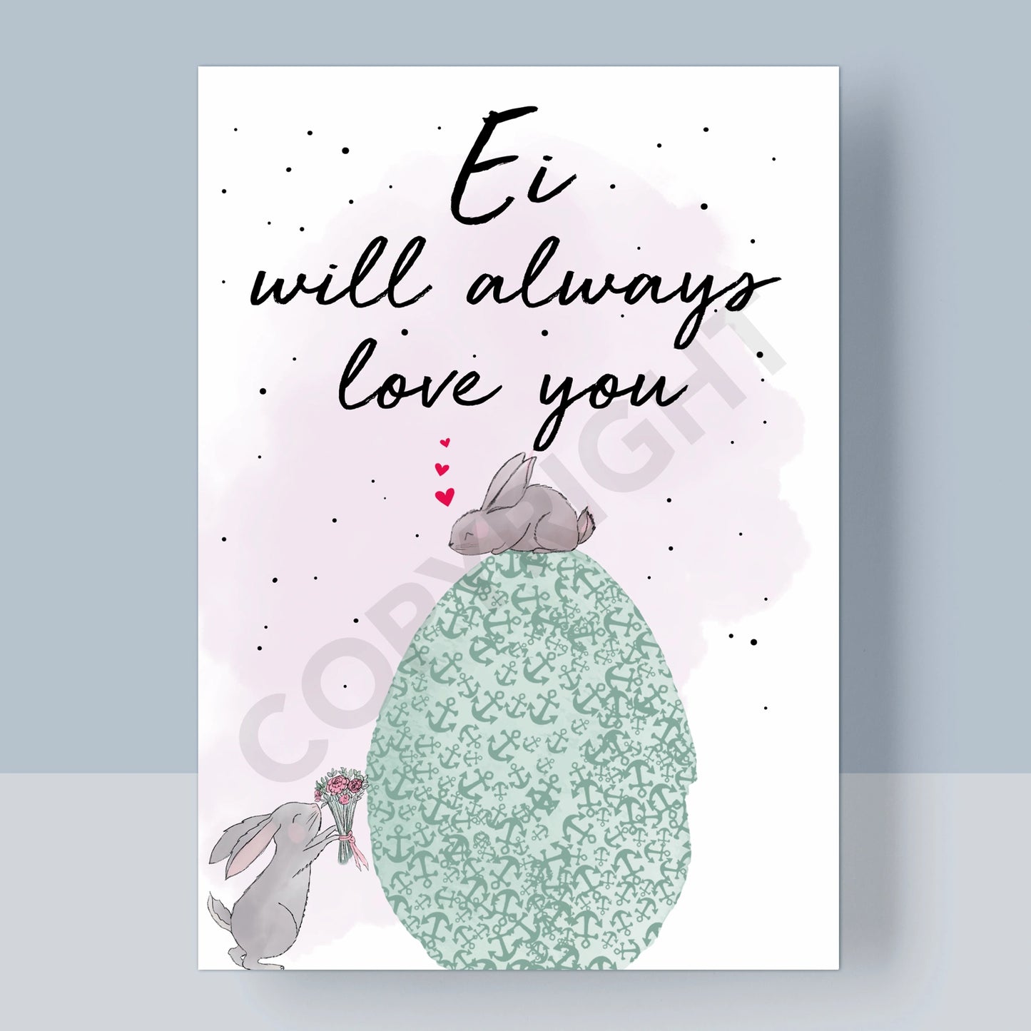 POSTKARTE OSTERN - EI WILL ALWAYS LOVE YOU