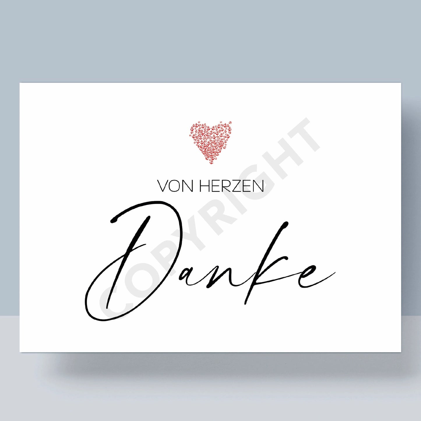 POSTKARTE - VON HERZEN DANKE