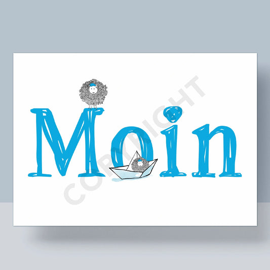 POSTKARTE - MOIN SCHAFE