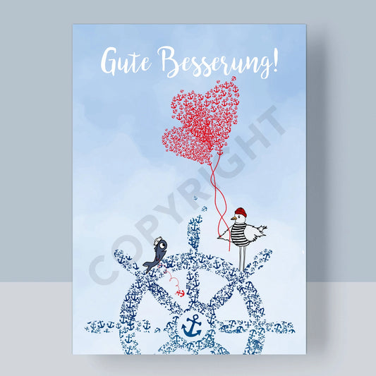 POSTKARTE - GUTE BESSERUNG