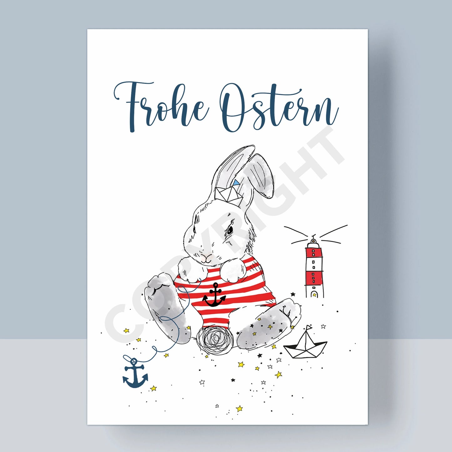 POSTKARTE OSTERN - FROHE OSTERN MEERHASE
