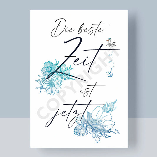 POSTKARTE - DIE BESTE ZEIT IST JETZT