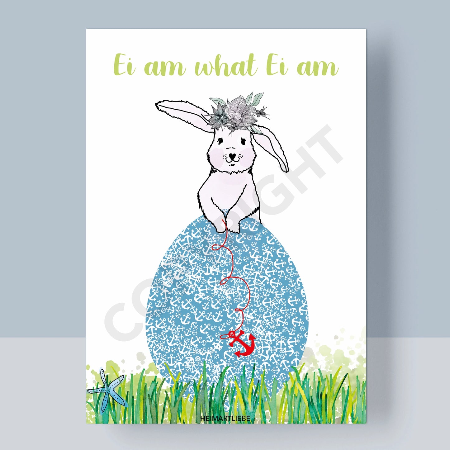 POSTKARTE OSTERN - EI AM WHAT EI AM