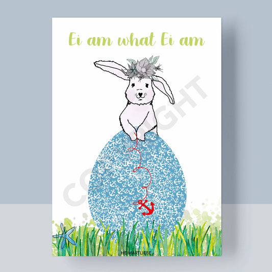 POSTKARTE OSTERN - EI AM WHAT EI AM
