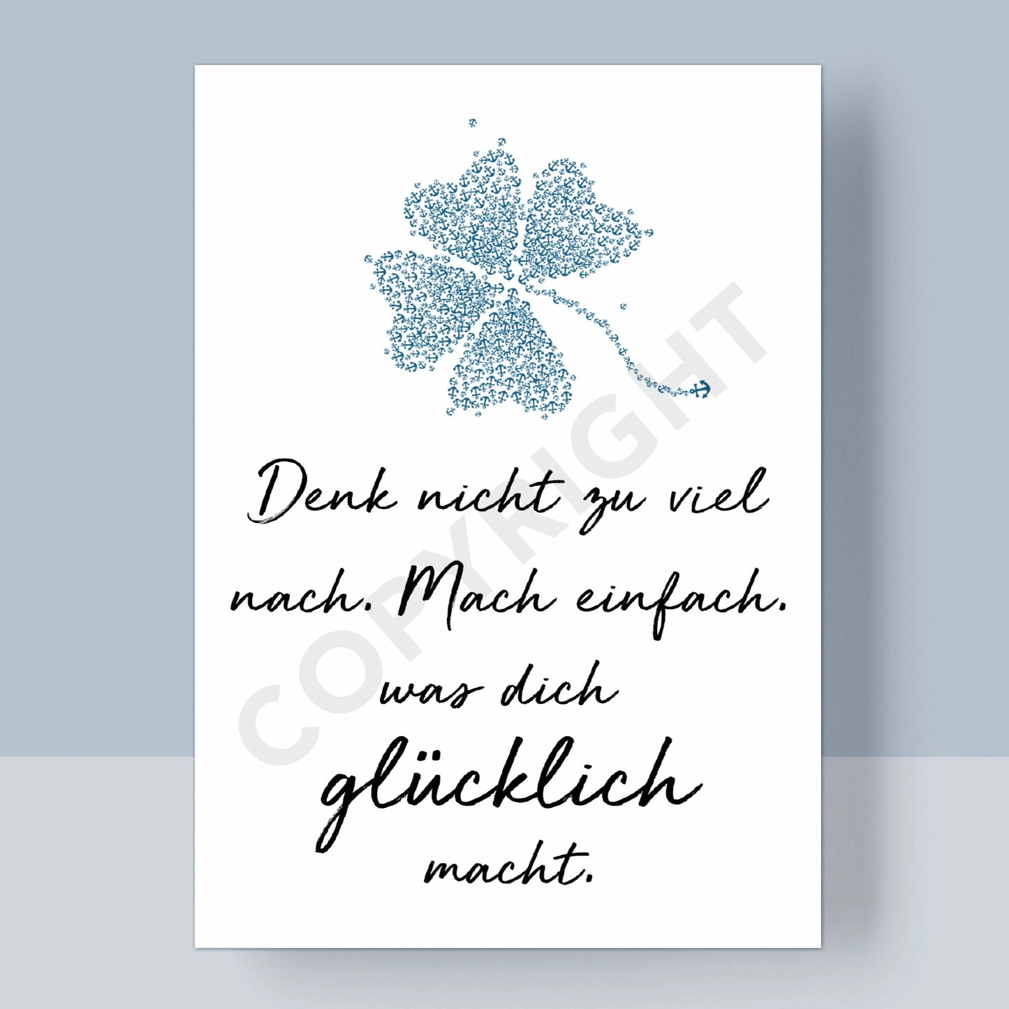 POSTKARTE - DENK NICHT ZU VIEL NACH