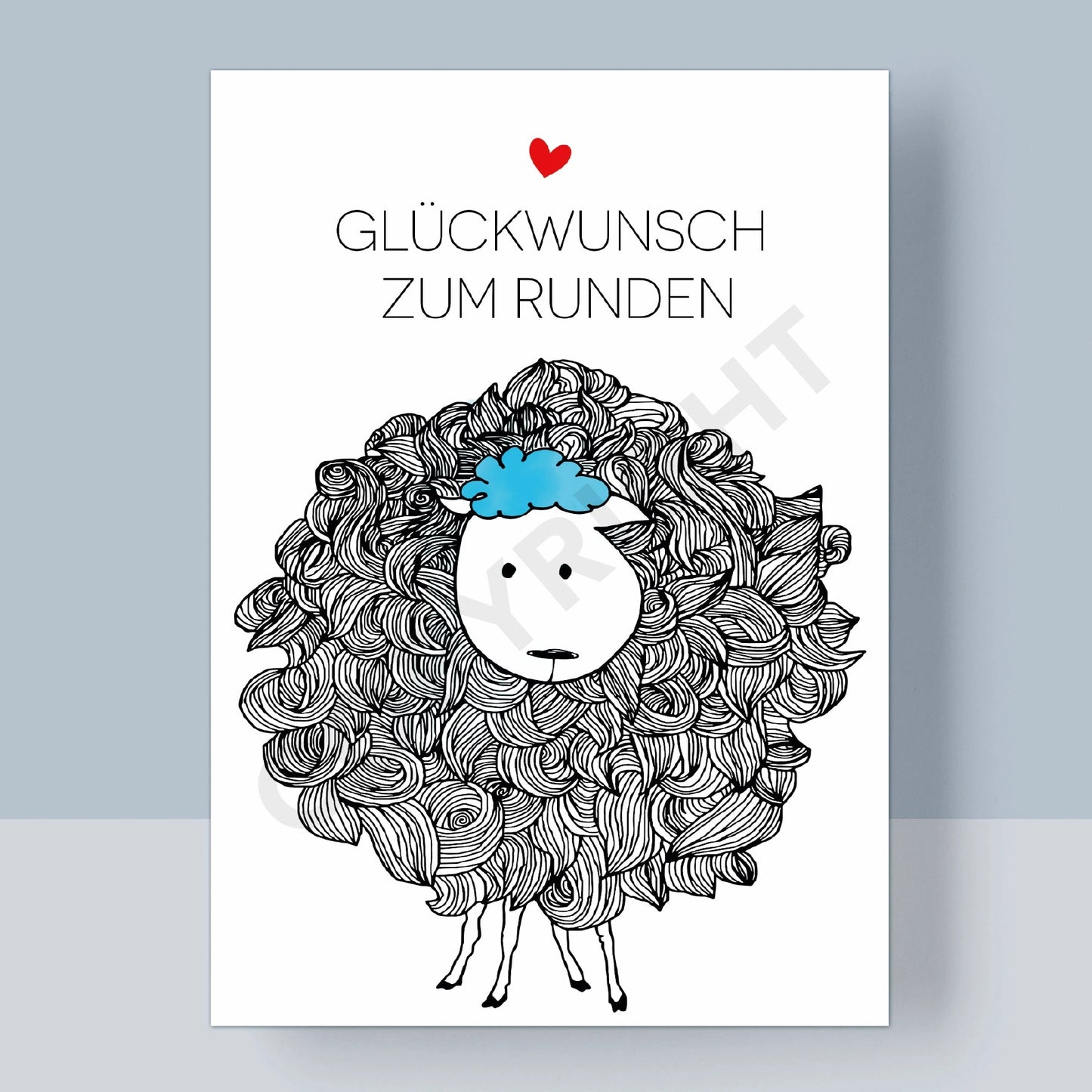 POSTKARTE - GLÜCKWUNSCH ZUM RUNDEN