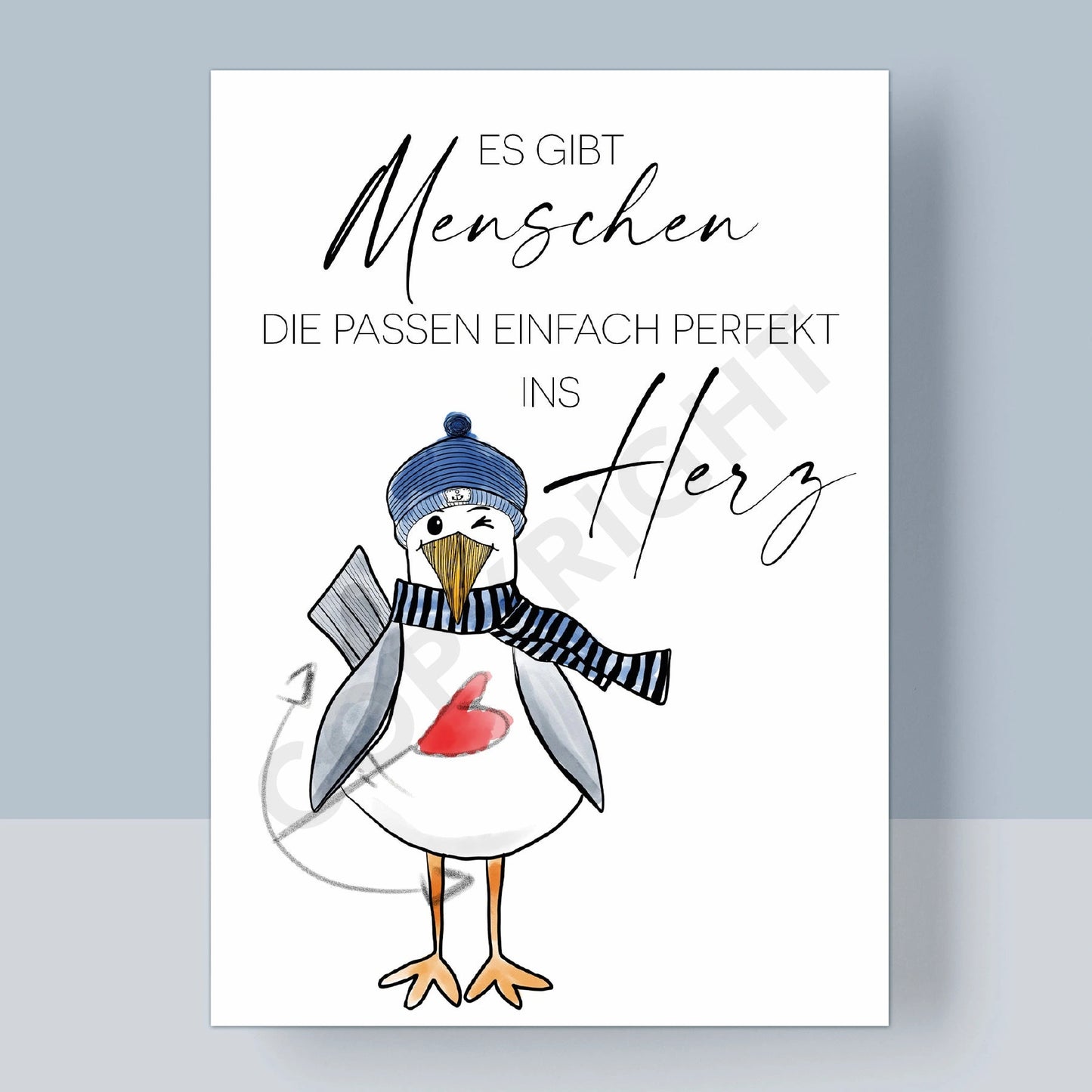 POSTKARTE - ES GIBT MENSCHEN, DIE PASSEN EINFACH PERFEKT INS HERZPOSTKARTE - ES GIBT MENSCHEN, DIE PASSEN EINFACH PERFEKT INS HERZ