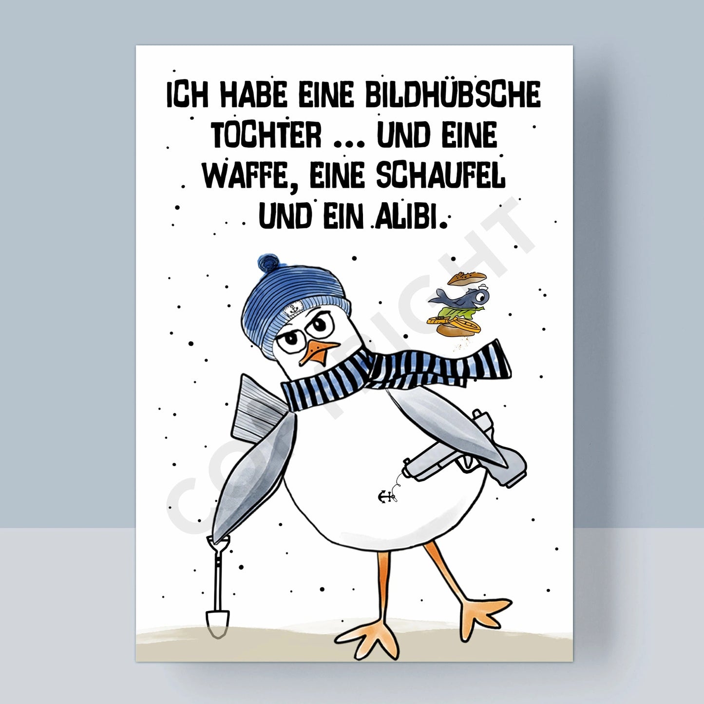 POSTKARTE - ICH HABE EINE BILDHÜBSCHE TOCHTER